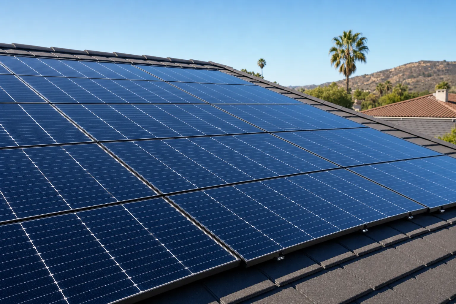 Residential solar array installation
