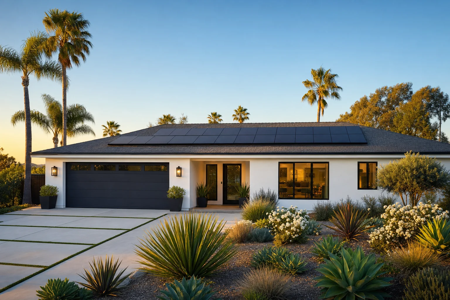 California home with new roof and rooftop solar installed by Green Conception